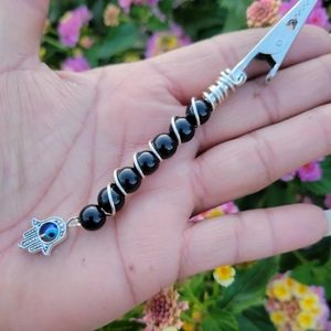 Black Onyx Crystal Blunt Clip Crystal Roachclip Cigarette Holder 420 Accessory